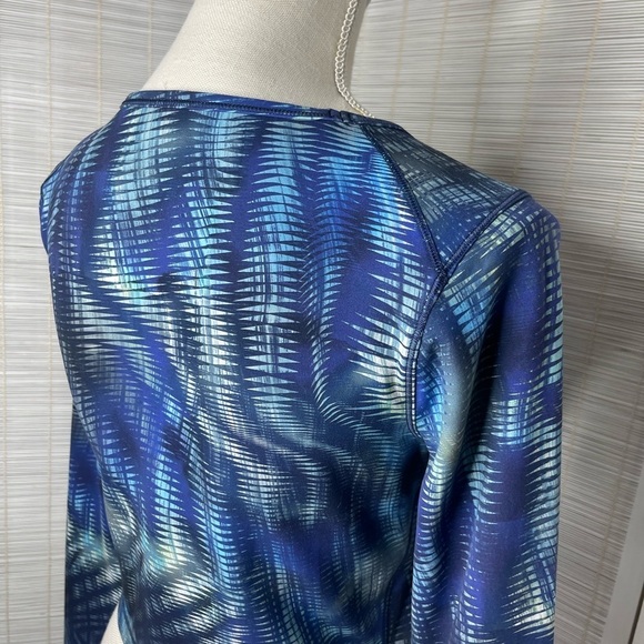 Lululemon Wunder Train Cropped Long Sleeve Shapeshifter Flux Blue Multi Size 10 - Picture 5 of 7